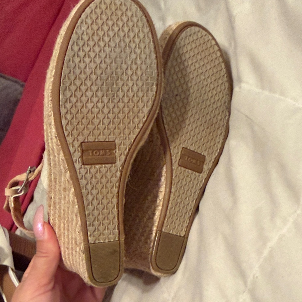 TOMS Women's Tan Wedge Espadrilles - Picture 6 of 6